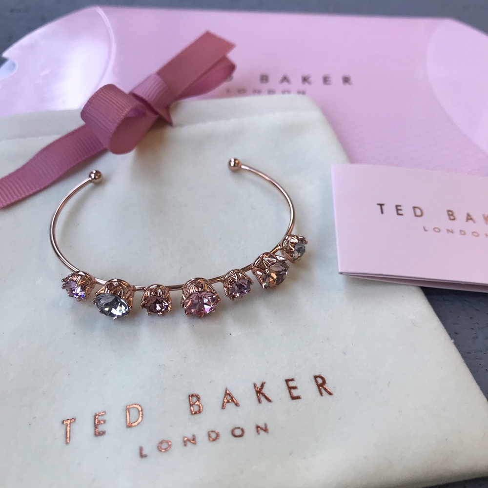 Ted Baker Pink Crystal Crown Rose Gold Cuff